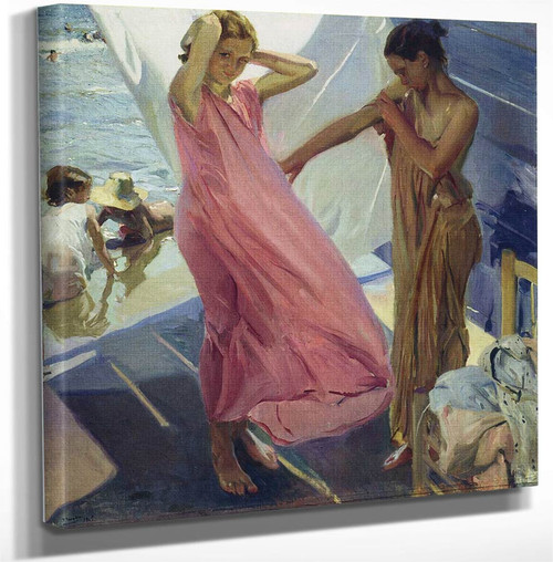 After The Bath Valencia By Joaquin Sorolla Y Bastida Art Reproduction