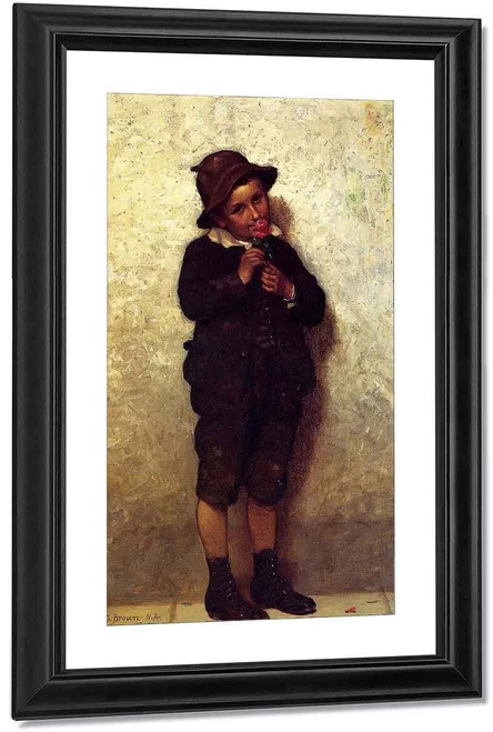 Lad With Flowers By John George Brown By John George Brown