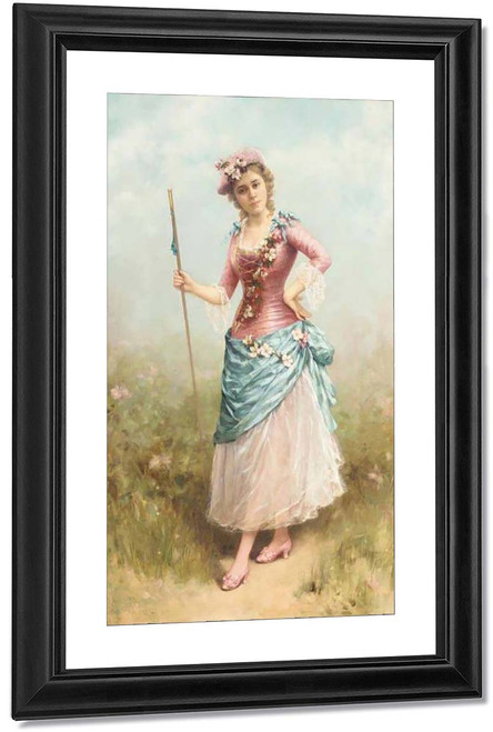Lady Dressed As A Shepherdess By Emile Eisman Semenowsky
