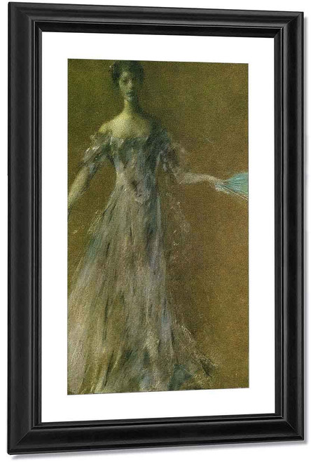 Lady In Lavender Dress By Thomas Wilmer Dewing By Thomas Wilmer Dewing