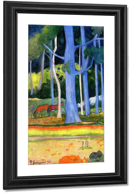 Landscape With Blue Tree Trunks By Paul Gauguin By Paul Gauguin