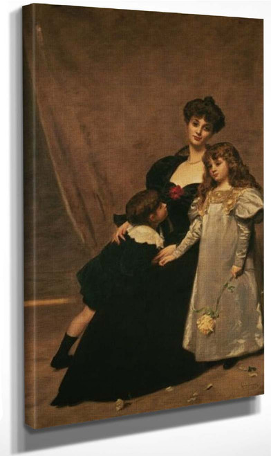 Madame Faydou And Her Children By Charles Auguste Emile Carolus Duran
