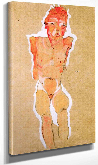 Male Nude With Truncated Arms By Egon Schiele By Egon Schiele