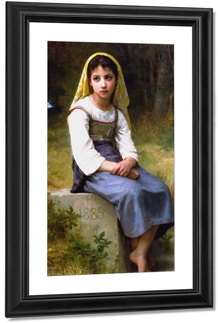 Meditation By William Bouguereau By William Bouguereau