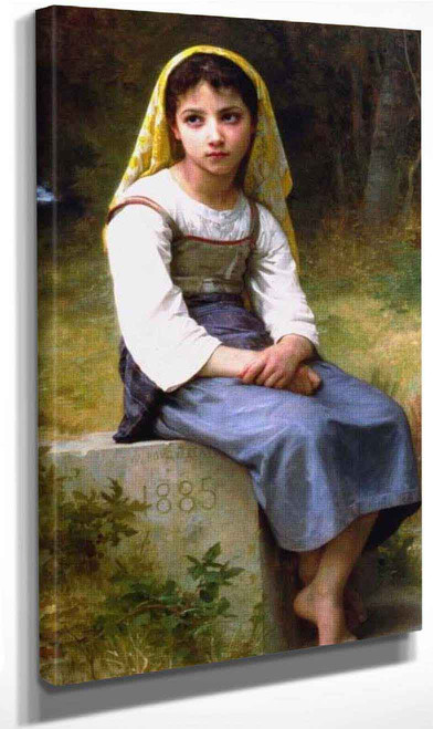 Meditation By William Bouguereau By William Bouguereau