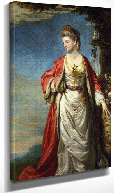 Mrs. Trecothick, Full Length, In 'Turkish' Masquerade Dress, Beside An Urn Of Flowers, In A Landscape By Sir Joshua Reynolds Art Reproduction