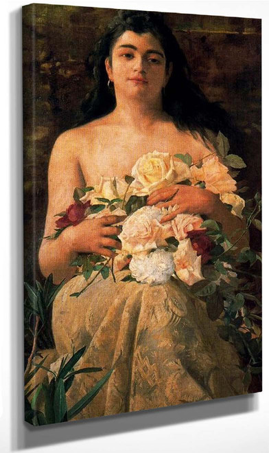 Mujer Con Flores By Ignacio Di­az Olano(Spanish, 1859 1933) By Ignacio Di­az Olano(Spanish, 1859 1933) Art Reproduction