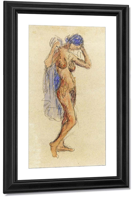 Nude Model With Drapery By Maurice Prendergast By Maurice Prendergast