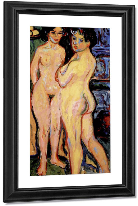 Nudes Standing By A Stove By Ernst Ludwig Kirchner By Ernst Ludwig Kirchner
