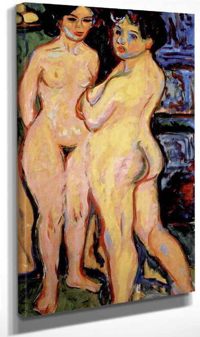 Nudes Standing By A Stove By Ernst Ludwig Kirchner By Ernst Ludwig Kirchner