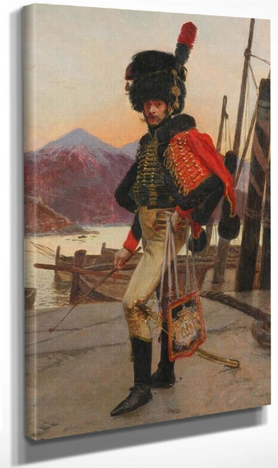 Officer Of The “Chasseurs À Cheval” Regiment Of Napoleon’s National Guard By Francois Flameng(French, 1856 1923) Art Reproduction