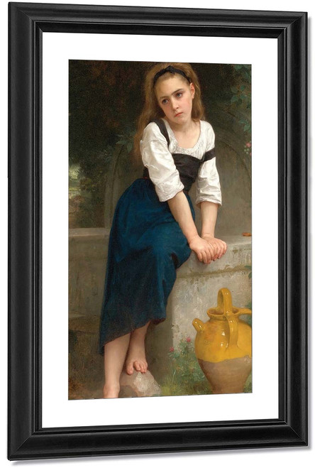 Orphan Girl At A Fountain By William Bouguereau By William Bouguereau