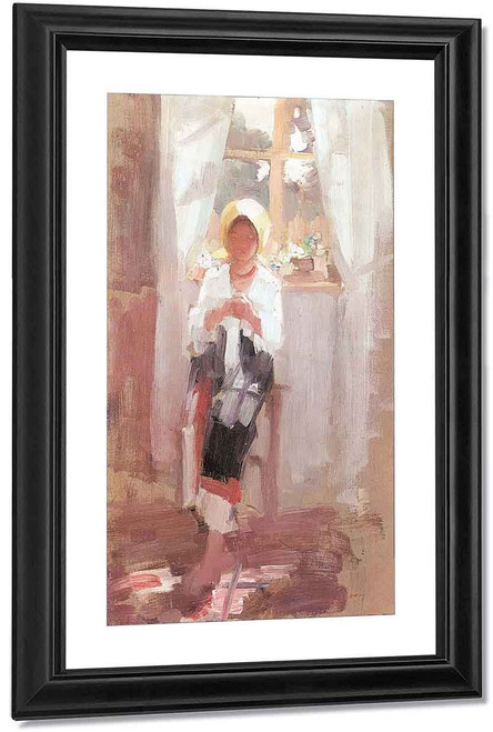 Peasant Sewing By The Window By Nicolae Grigorescu