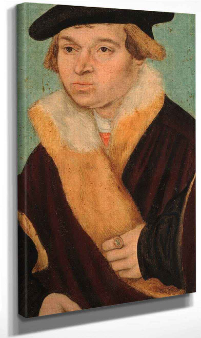 Portrait Of A Clean Shaven Young Man In A Cloak By Lucas Cranach The Elder By Lucas Cranach The Elder