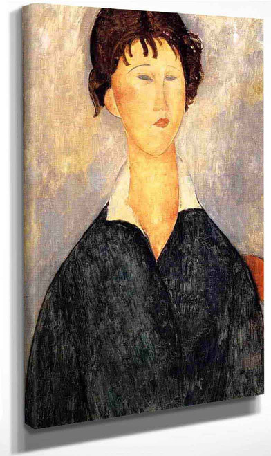 Portrait Of A Woman With A White Collar By Amedeo Modigliani By Amedeo Modigliani