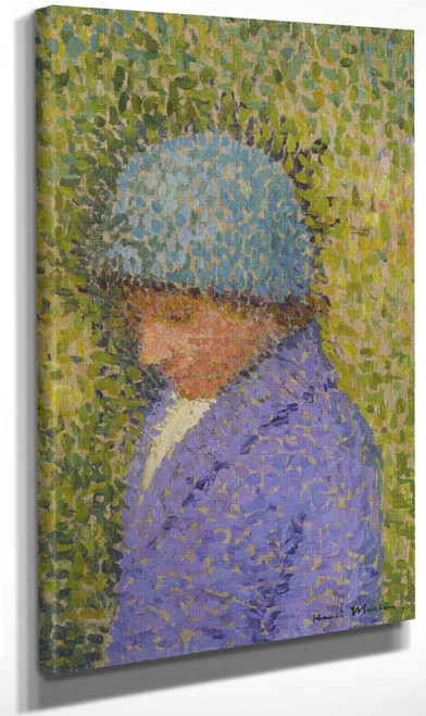 Portrait Of A Young Girl By Henri Martin By Henri Martin