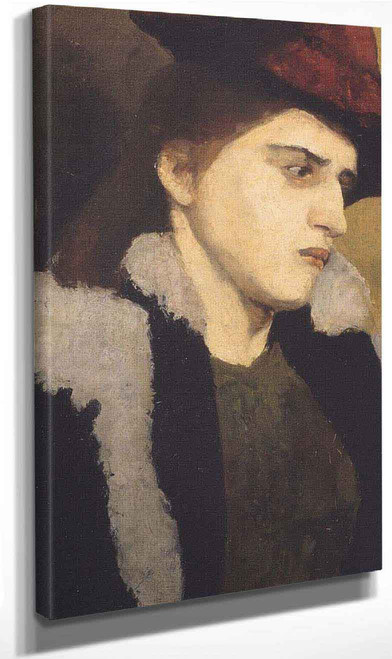 Portrait Of A Young Lady In Red Hat By Paula Modersohn Becker