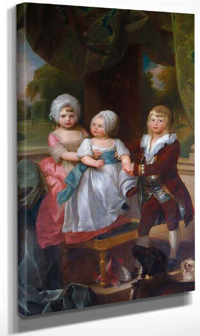 Prince Adolphus, Later Duke Of Cambridge, With Princess Mary And Princess Sophia By Benjamin West American1738 1820 Art Reproduction