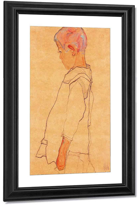 Profile Of A Child From The Left Side By Egon Schiele By Egon Schiele