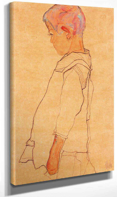 Profile Of A Child From The Left Side By Egon Schiele By Egon Schiele