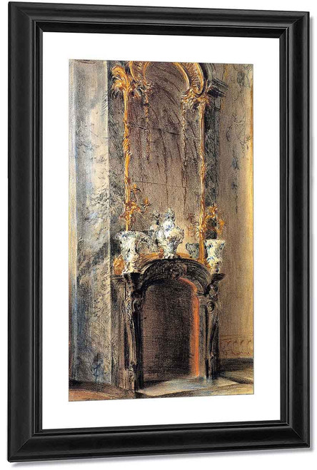 Rococo Fireplace By Adolph Von Menzel By Adolph Von Menzel