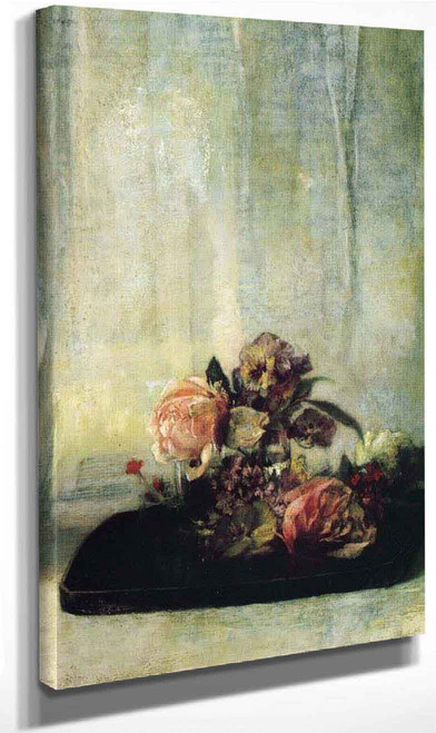 Roses On A Tray By John La Farge By John La Farge