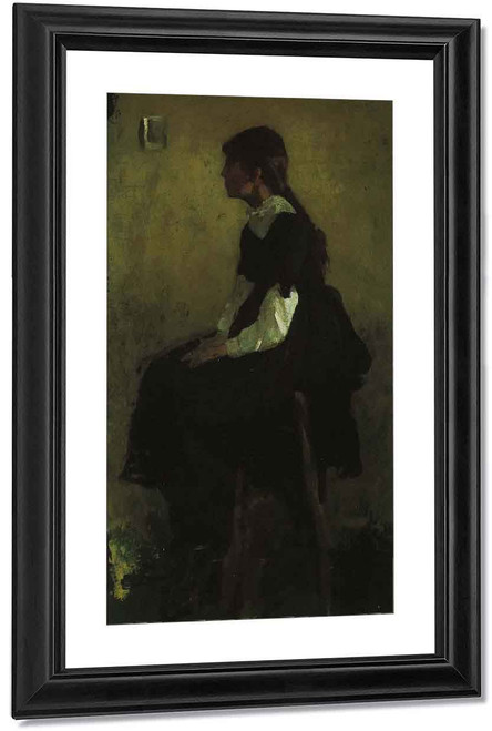 Seated Girl In A Long Black Dress By Cecilia Beaux By Cecilia Beaux