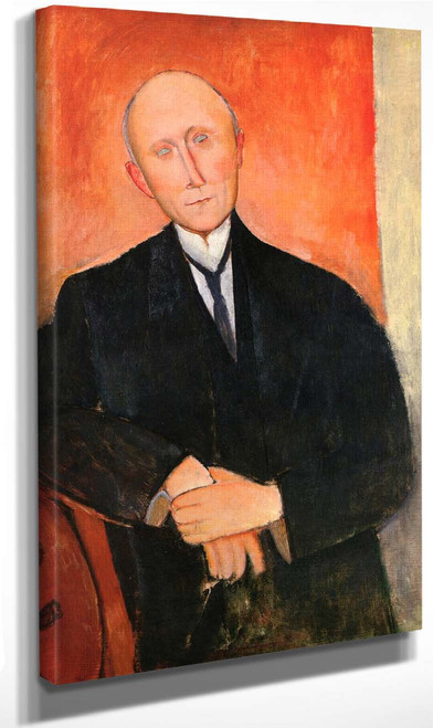 Seated Man With Orange Background By Amedeo Modigliani By Amedeo Modigliani