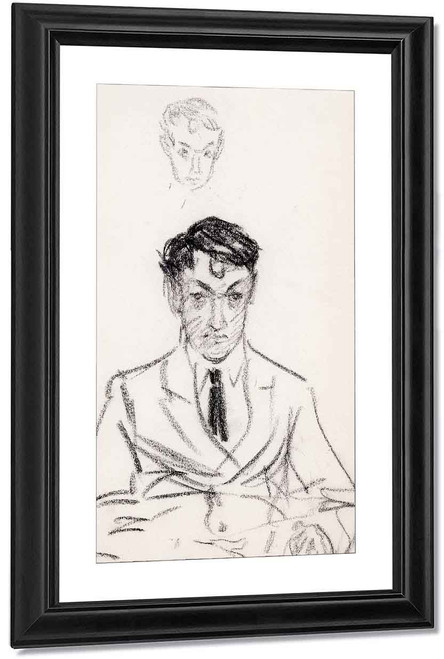 Self Portrait From New York Woman With Apple Sketchbook By William James Glackens By William James Glackens