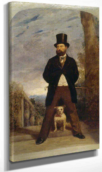 Self Portrait With His Dog, Madame Sacchi By Samuel Bough Art Reproduction