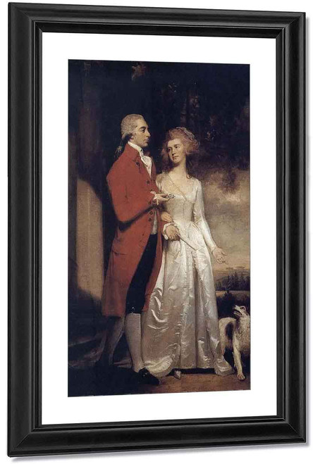 Sir Christopher And Lady Sykes Strolling In The Garden At Sledmere By George Romney By George Romney