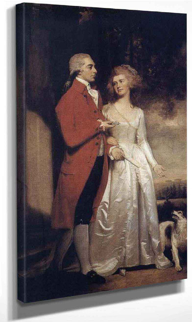 Sir Christopher And Lady Sykes Strolling In The Garden At Sledmere By George Romney By George Romney