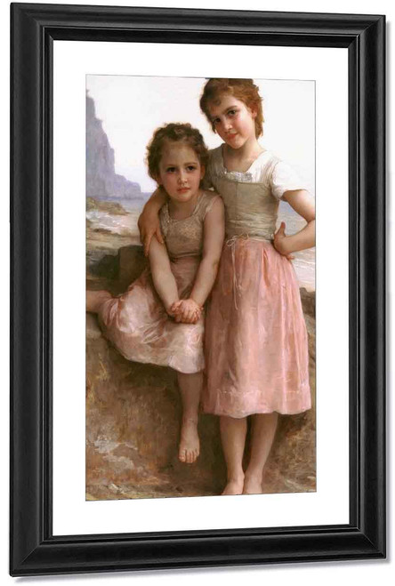 Sisters On The Shore By William Bouguereau By William Bouguereau