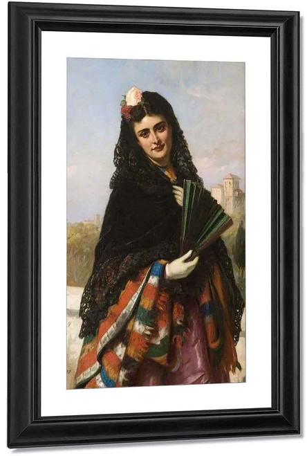 Spanish Lady With A Fan By John Bagnold Burgess