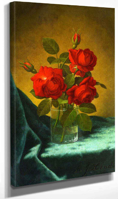 Still Life With Red Roses By Martin Johnson Heade
