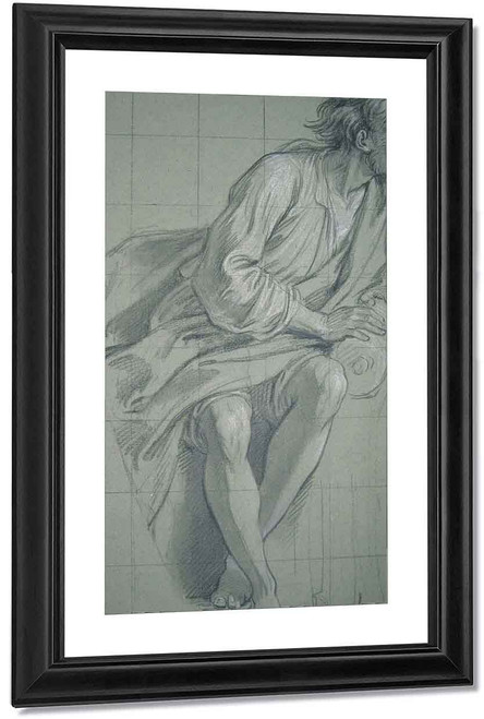 Study Of A Sitting Man By Charles Antoine Coypel Iv By Charles Antoine Coypel Iv
