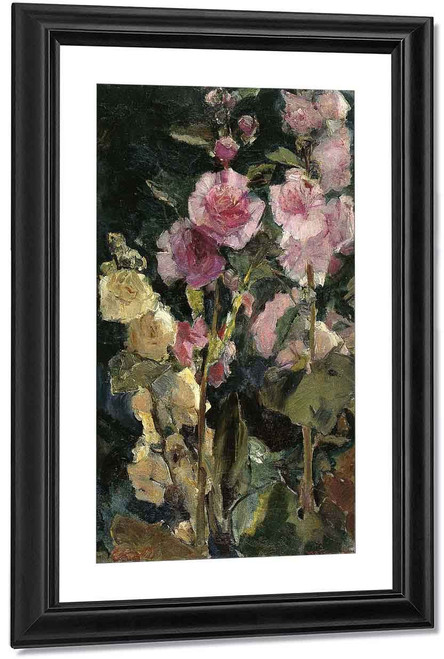 Study Of Hollyhocks By Walter Gay