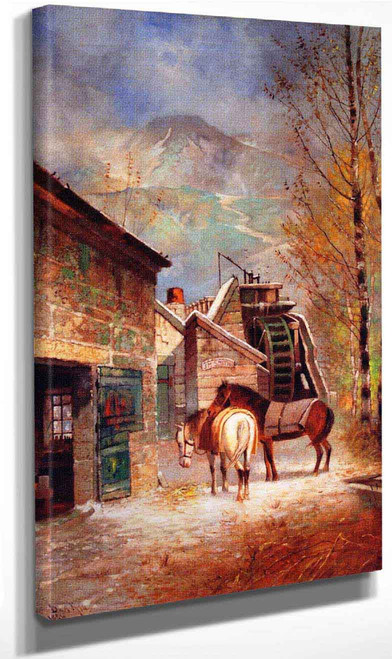 The Blacksmith's Shop And Old Mill At Salt Lake City By Edwin Deakin By Edwin Deakin