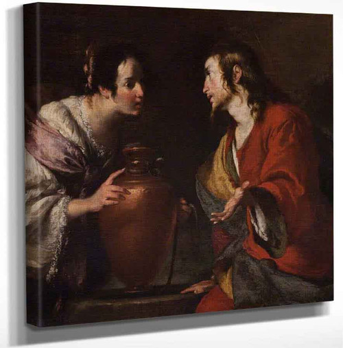 Christ And The Woman Of Samaria By Bernardo Strozzi Art Reproduction