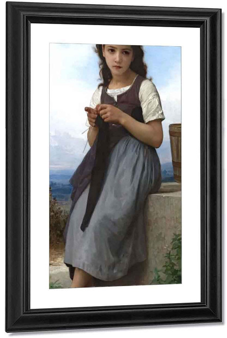 The Knitting Girl1 By William Bouguereau By William Bouguereau