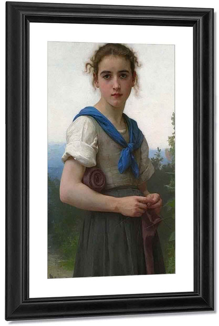 The Little Knitter1 By William Bouguereau By William Bouguereau