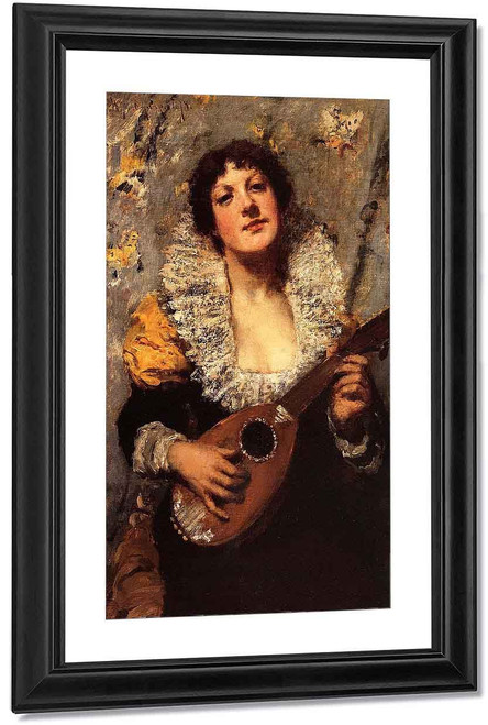 The Mandolin Player By William Merritt Chase By William Merritt Chase