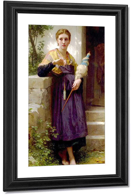 The Spinner By William Bouguereau By William Bouguereau