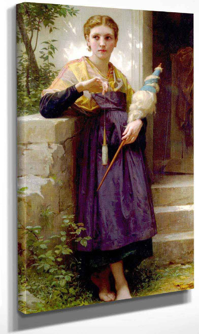 The Spinner By William Bouguereau By William Bouguereau