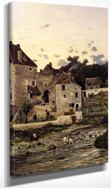 The Village Of Herisson On The Banks Of The Aumance By Henri Joseph Harpignies, Aka Henri Harpignies Art Reproduction