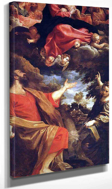 The Virgin Appears Before Saint Luke And Saint Catherine By Annibale Carracci By Annibale Carracci