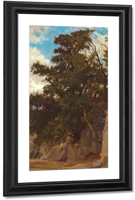 Trees In A Coastal Landscape By William Bouguereau By William Bouguereau
