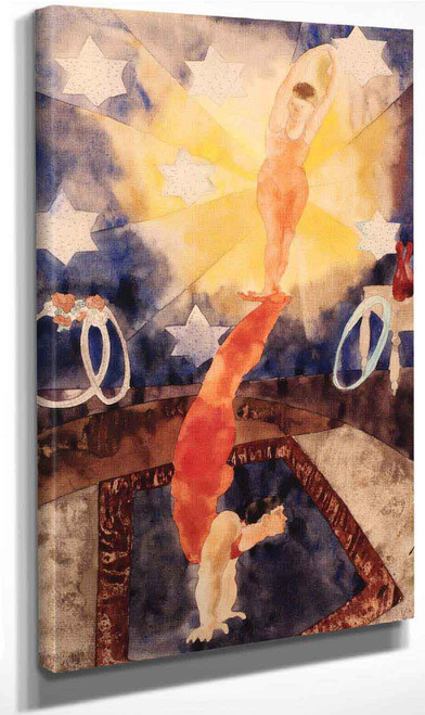 Two Acrobats In Red Tights By Charles Demuth By Charles Demuth