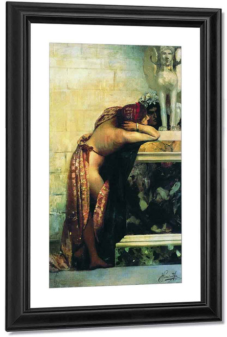 Two Figures By The Statue Of Sphynx By Hendryk Siemiradzki Two Figures By The Statue Of Sphynx By Hendryk Siemiradzki
