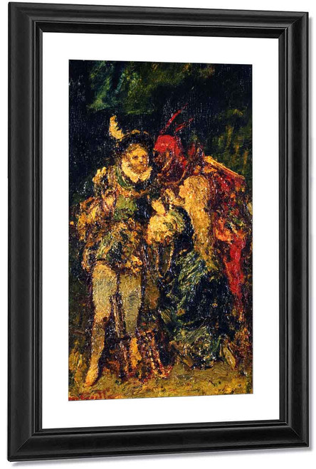 Two Figures By Adolphe Joseph Thomas Monticelli